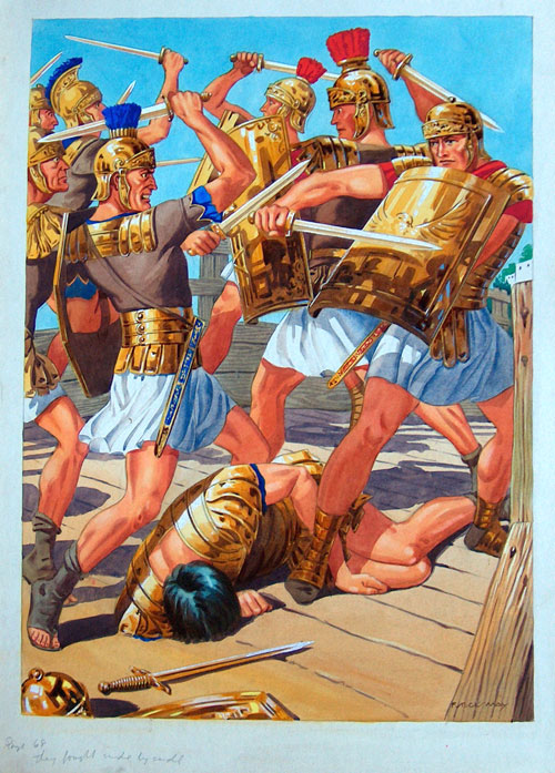 The 300 Spartans at Thermopylae (Original) (Signed) by F Stocks May at The Illustration Art Gallery