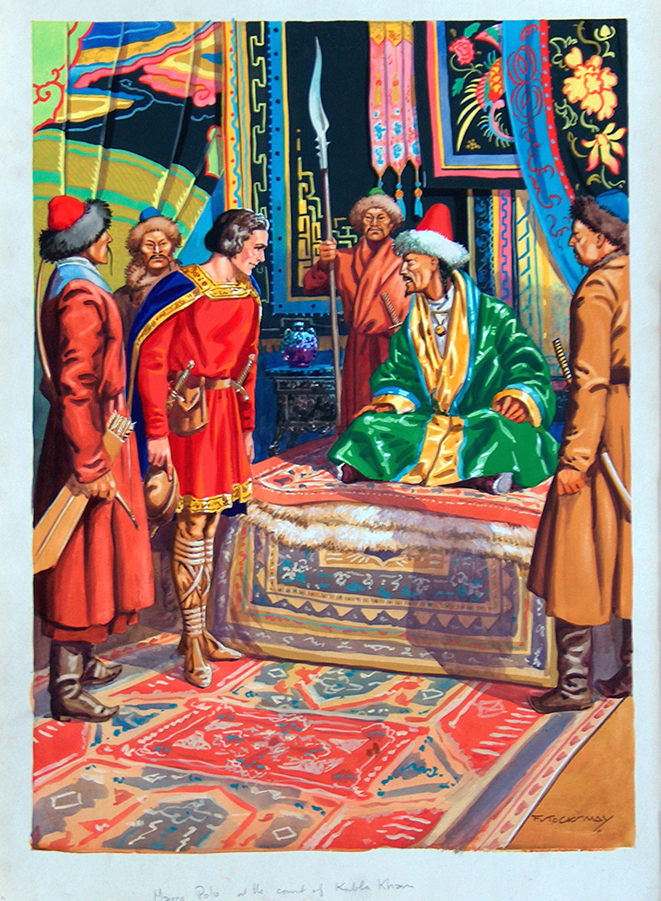 Marco Polo at the Court of Kubla Khan (Original) (Signed) art by F Stocks May at The Illustration Art Gallery
