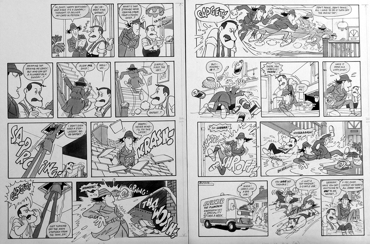 Inspector Gadget: Roof Tiles (TWO pages) (Originals) art by Inspector Gadget (Titcombe) at The Illustration Art Gallery