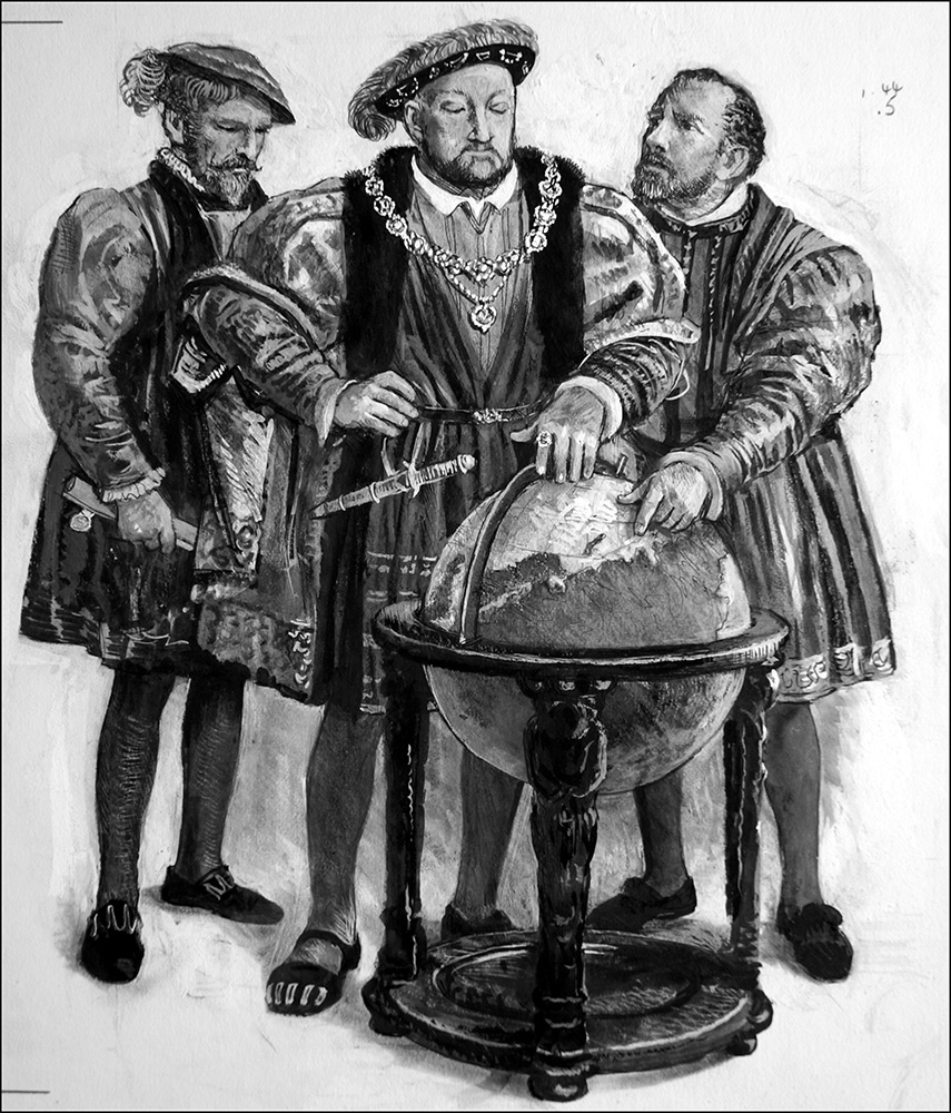 King Henry VIII and the Route to Russia (Original) art by Clive Uptton Art at The Illustration Art Gallery