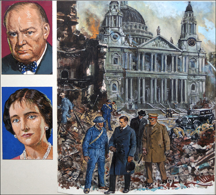 The Blitz (Original) by Clive Uptton at The Illustration Art Gallery