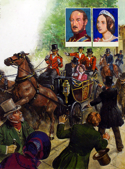 Queen Victoria and the Assassin! (Original) by Clive Uptton at The Illustration Art Gallery