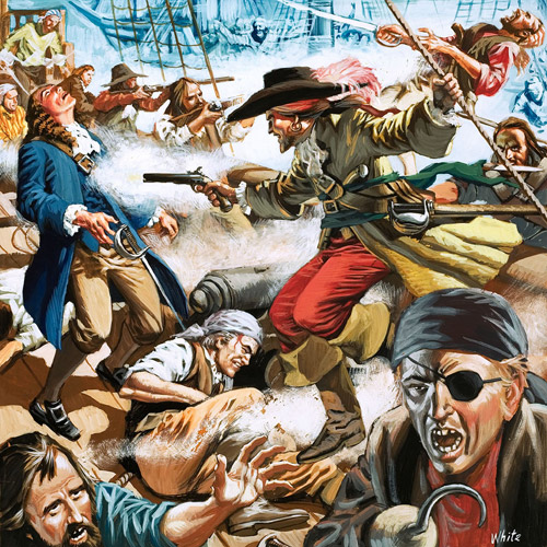 Pirates Boarding Party! (Original) (Signed) by Michael White Art at The Illustration Art Gallery