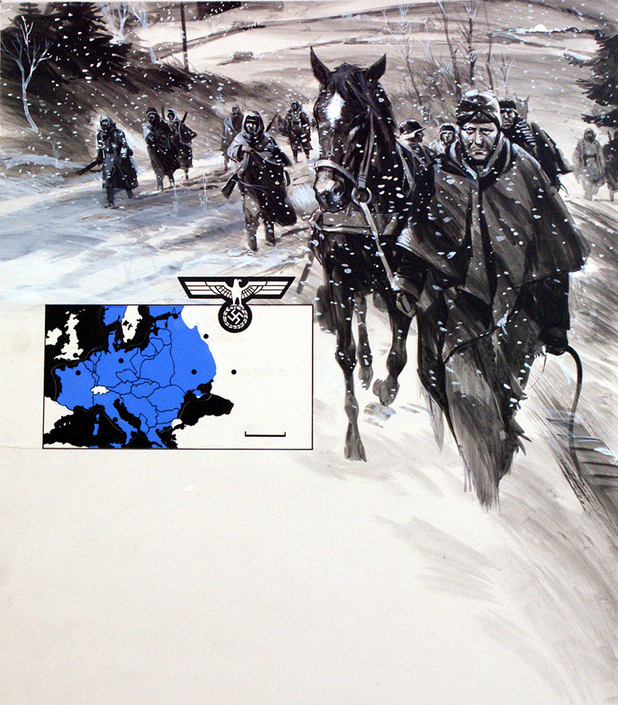 German Retreat From Moscow (Original) art by Gerry Wood Art at The Illustration Art Gallery