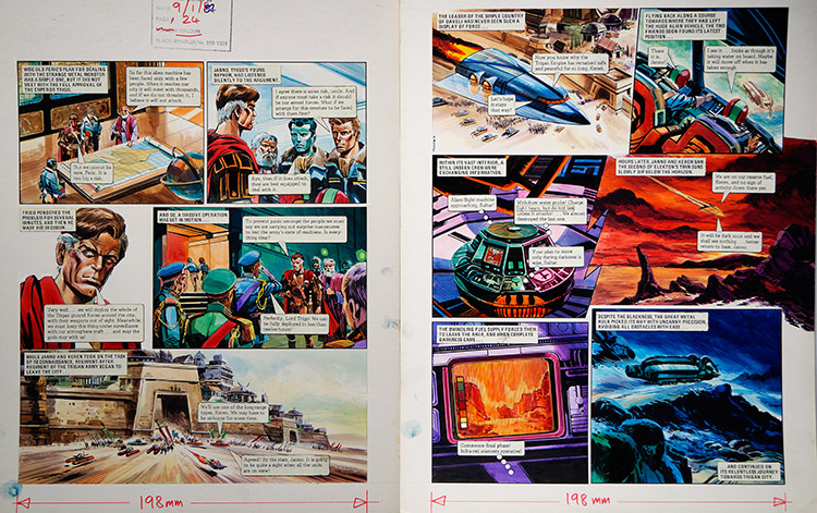 Show of Force from 'The Metal Monster' (TWO pages) (Originals) (Signed) by The Trigan Empire (Gerry Wood) at The Illustration Art Gallery