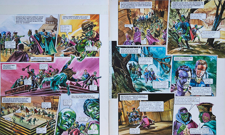 Desperate Move from 'Civil War in Daveli' (TWO pages) (Originals) by The Trigan Empire (Gerry Wood) at The Illustration Art Gallery