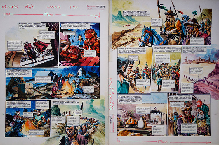 The Walk of Death from 'The War of The Zolts' (TWO pages) (Originals) (Signed) by The Trigan Empire (Gerry Wood) at The Illustration Art Gallery