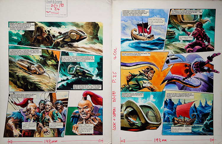 The Metal Monster (TWO pages) (Originals) (Signed) by The Trigan Empire (Gerry Wood) at The Illustration Art Gallery
