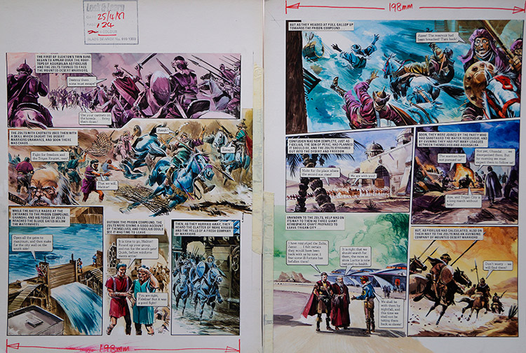 The Sluice Gate from 'The War of the Zolts' (TWO pages) (Originals) (Signed) by The Trigan Empire (Gerry Wood) at The Illustration Art Gallery