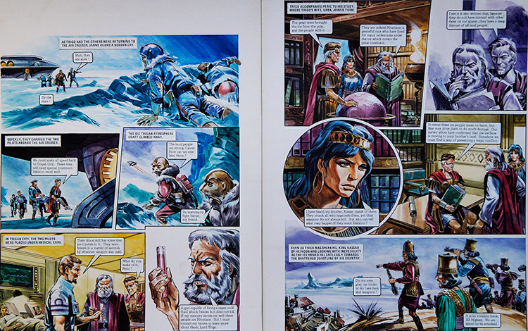 Rescue from 'The Hericon/Navitian Conflict' (TWO pages) (Originals) by The Trigan Empire (Gerry Wood) at The Illustration Art Gallery