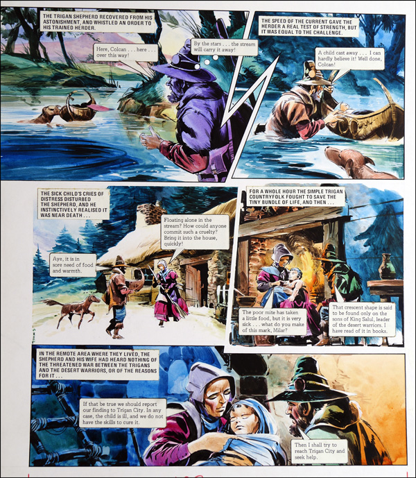 Trigan Empire: Mercy Mission (10 April 1982) (TWO pages) (Originals) by The Trigan Empire (Gerry Wood) at The Illustration Art Gallery