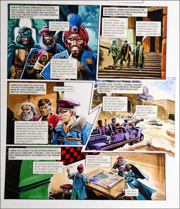 Trigan Empire: Mercy Mission (3 April 1982) (TWO pages) (Originals) by The Trigan Empire (Gerry Wood) at The Illustration Art Gallery