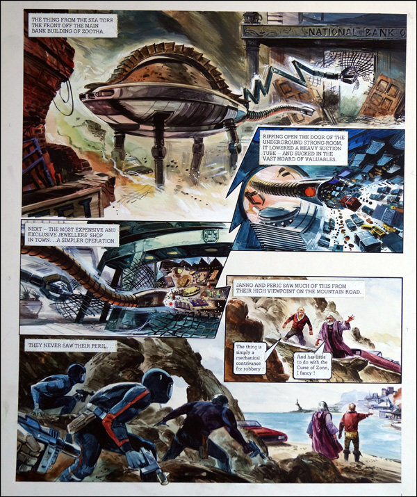 Trigan Empire: Bank Robbery (TWO pages) (Originals) by The Trigan Empire (Gerry Wood) at The Illustration Art Gallery