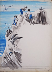 Climbing the Cliffs art by John Worsley
