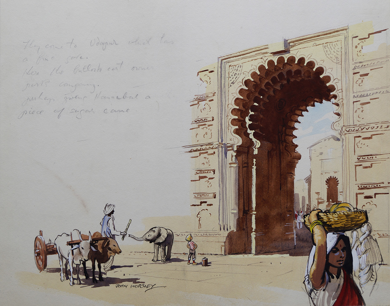 The City Palace at Udaipur (Originals) (Signed) art by Wee Willie Winkie (Worsley) at The Illustration Art Gallery