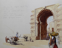 The City Palace at Udaipur art by John Worsley