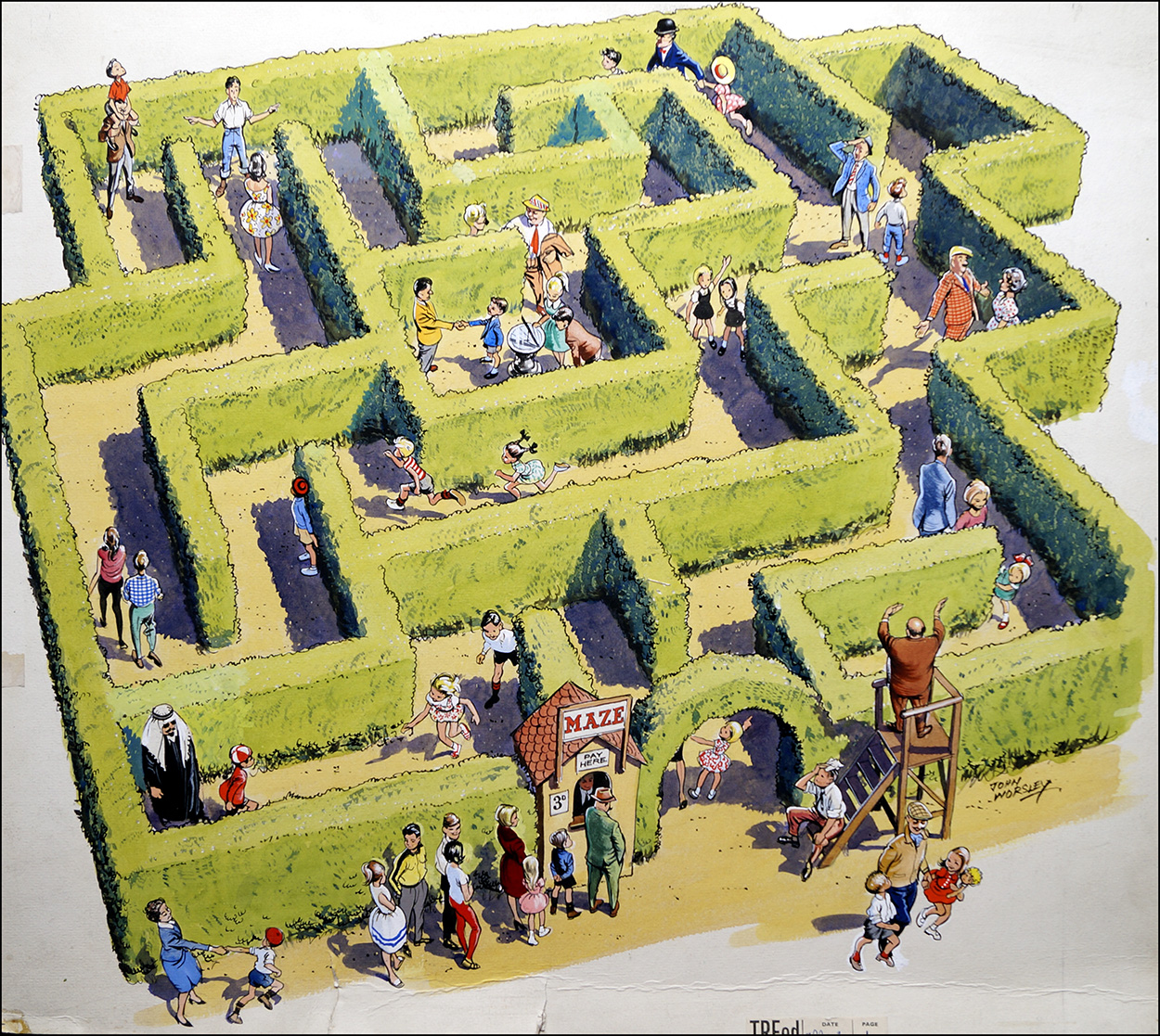 Maze (Original) (Signed) art by John Worsley Art at The Illustration Art Gallery
