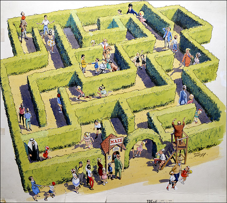 Maze (Original) (Signed) by John Worsley at The Illustration Art Gallery
